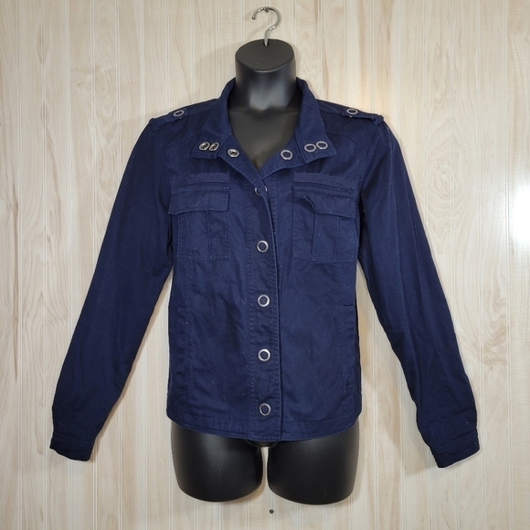 Maurice’s Navy Cotton Utility Jacket Sz 1X - Picture 1 of 5